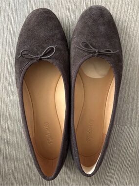 Madewell Suede The April Ballet Flats Chocolate Brown